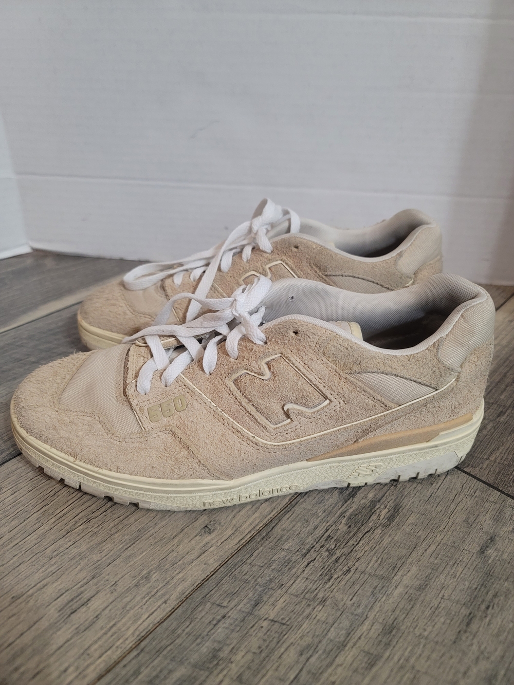 Aimé Leon Dore X New Balance Beige 550 Suede Low-Top Sneakers Sz 10 D